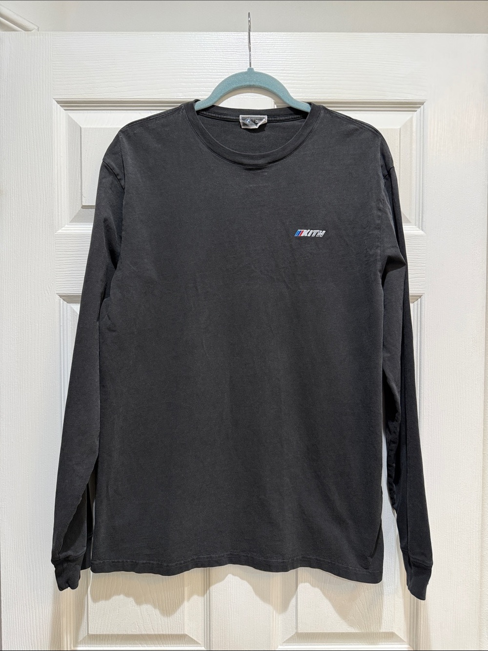 Kith Black Long Sleeve Tee with Small Multicolor Chest Logo
